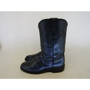 Justin Womens Size 6 B Gray Leather Cowboy Western Boots